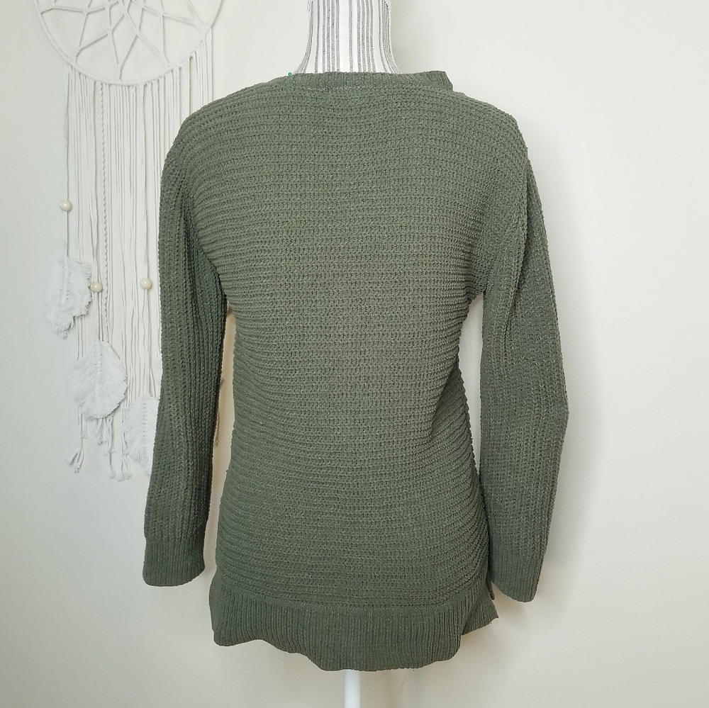 BB Dakota Chenille Knit Sweater Army Green Sz S - Picture 4 of 6